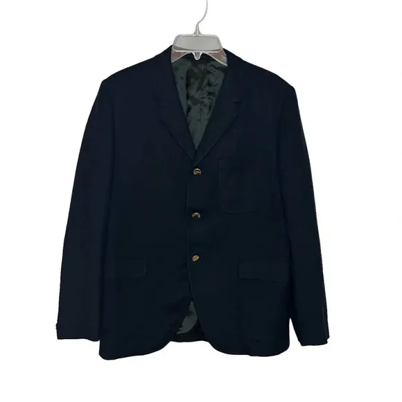 Vintage wool blazer navy blue classy DeMoulin medium