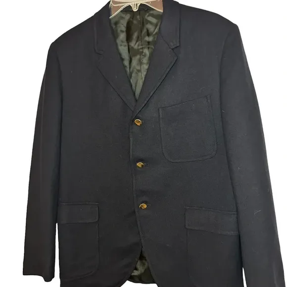 Vintage wool blazer navy blue classy DeMoulin medium