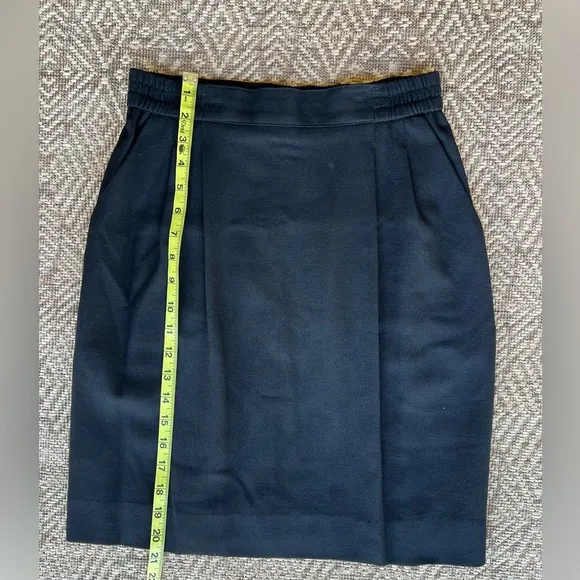 Vintage‎ Wool Military Style Cropped Jacket Blazer Skirt Set Black &amp; Gold Medium