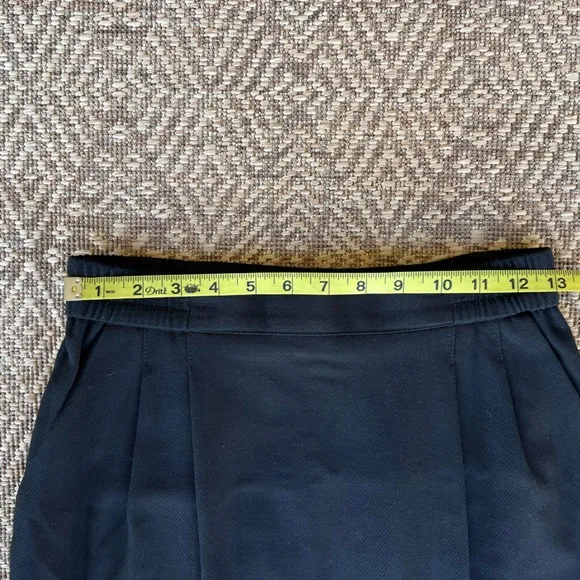 Vintage‎ Wool Military Style Cropped Jacket Blazer Skirt Set Black &amp; Gold Medium