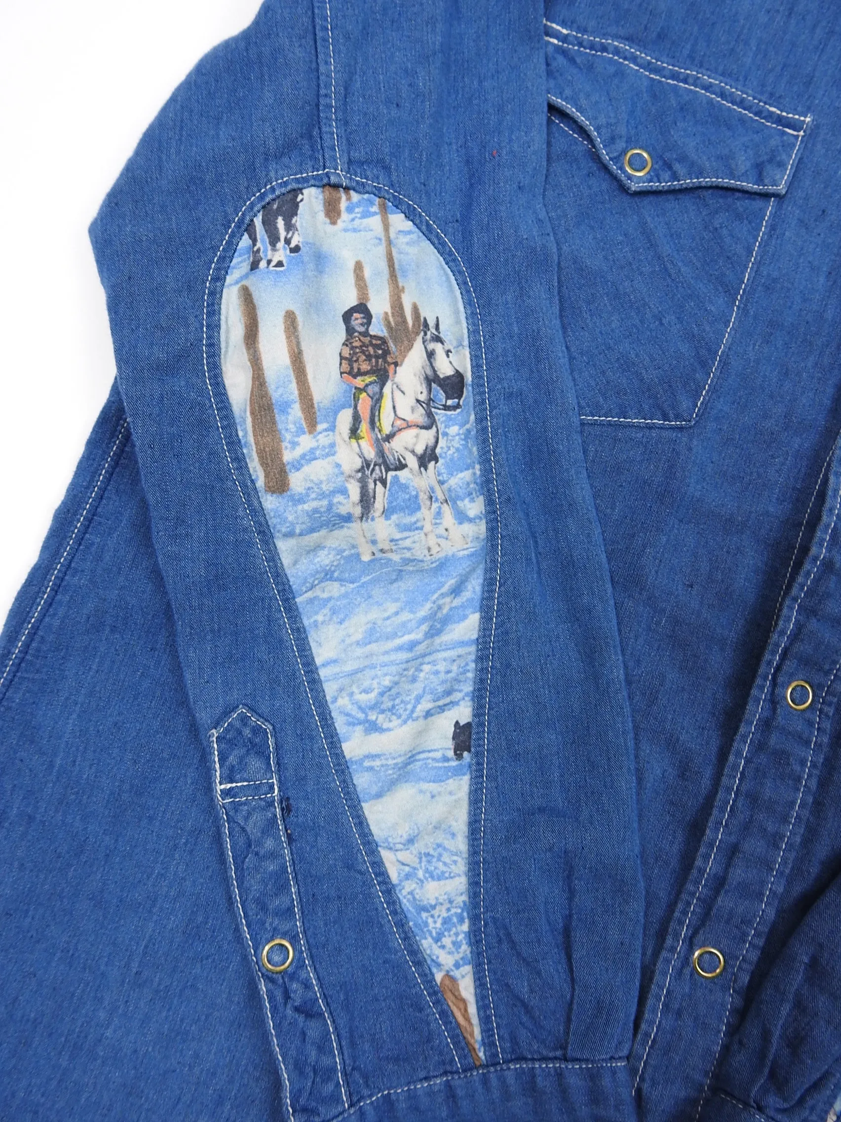 Visvim Blue Albacore Snap Button Shirt Size 4