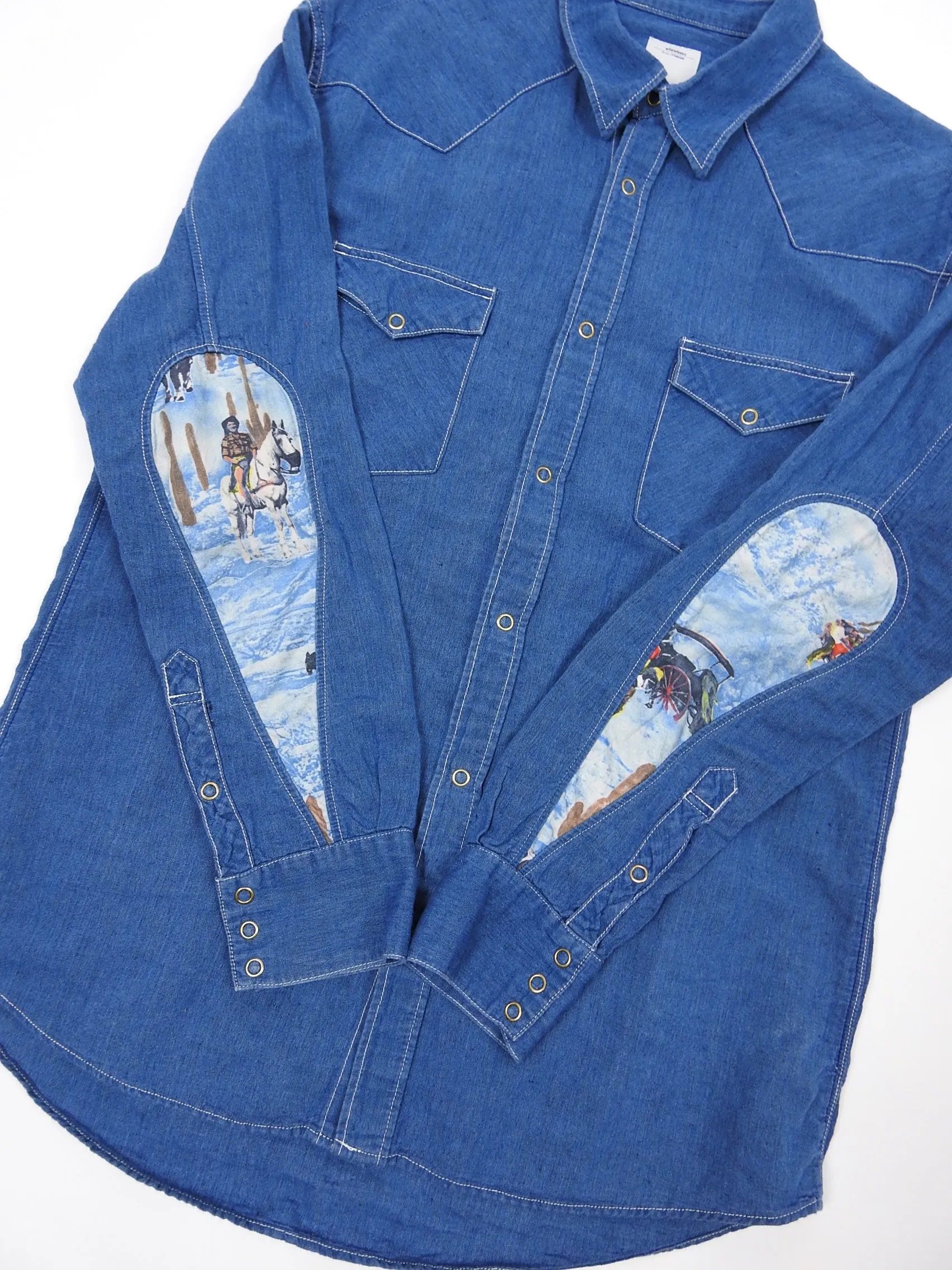 Visvim Blue Albacore Snap Button Shirt Size 4