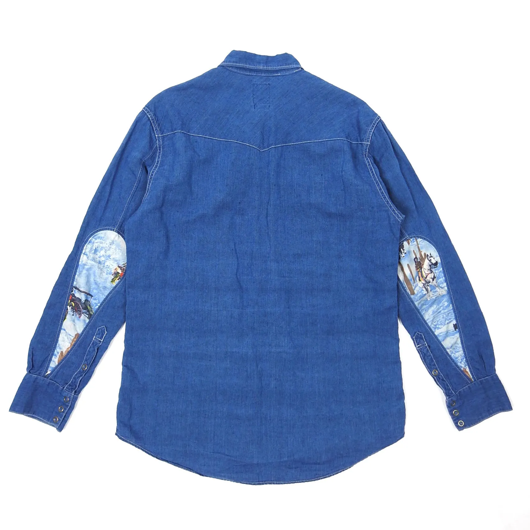 Visvim Blue Albacore Snap Button Shirt Size 4