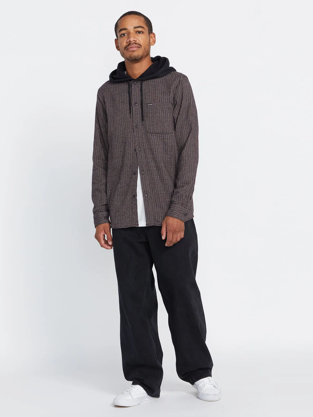 Volcom Mens Archbold Hooded Long Sleeve Shirt