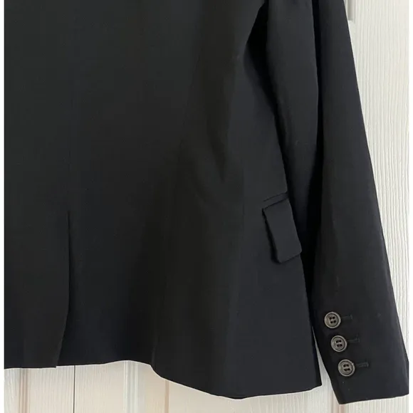 VTG J. Crew Black 2 Button Blazer Suit Jacket 100% Wool Women’s‎ Size Petite 2