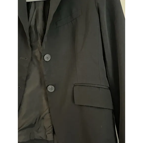 VTG J. Crew Black 2 Button Blazer Suit Jacket 100% Wool Women’s‎ Size Petite 2