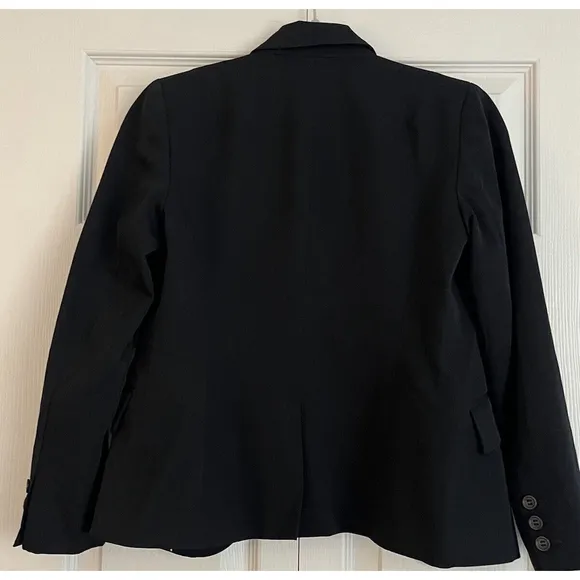 VTG J. Crew Black 2 Button Blazer Suit Jacket 100% Wool Women’s‎ Size Petite 2