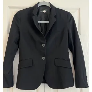 VTG J. Crew Black 2 Button Blazer Suit Jacket 100% Wool Women’s‎ Size Petite 2