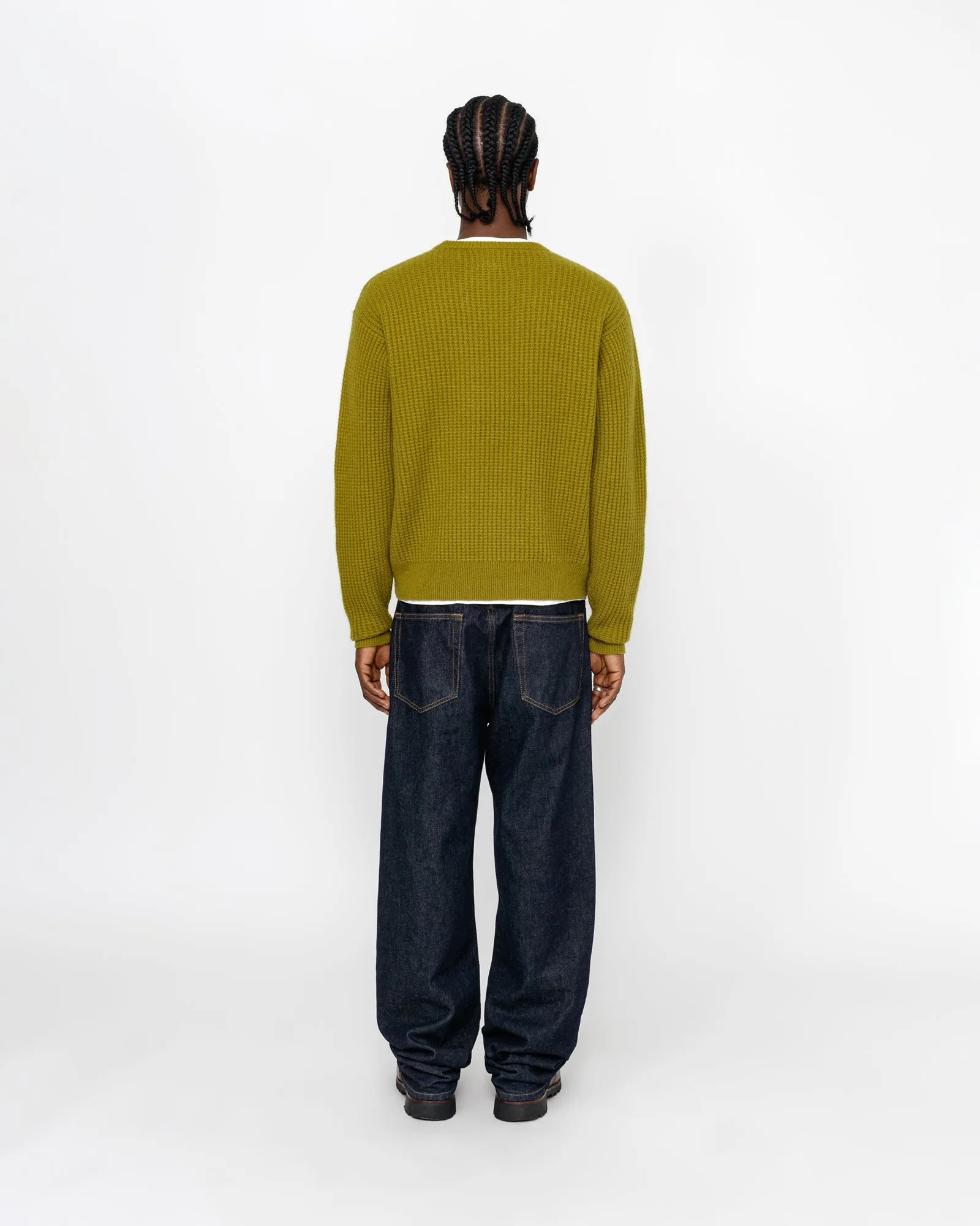 WAFFLE KNIT CASHMERE CREW