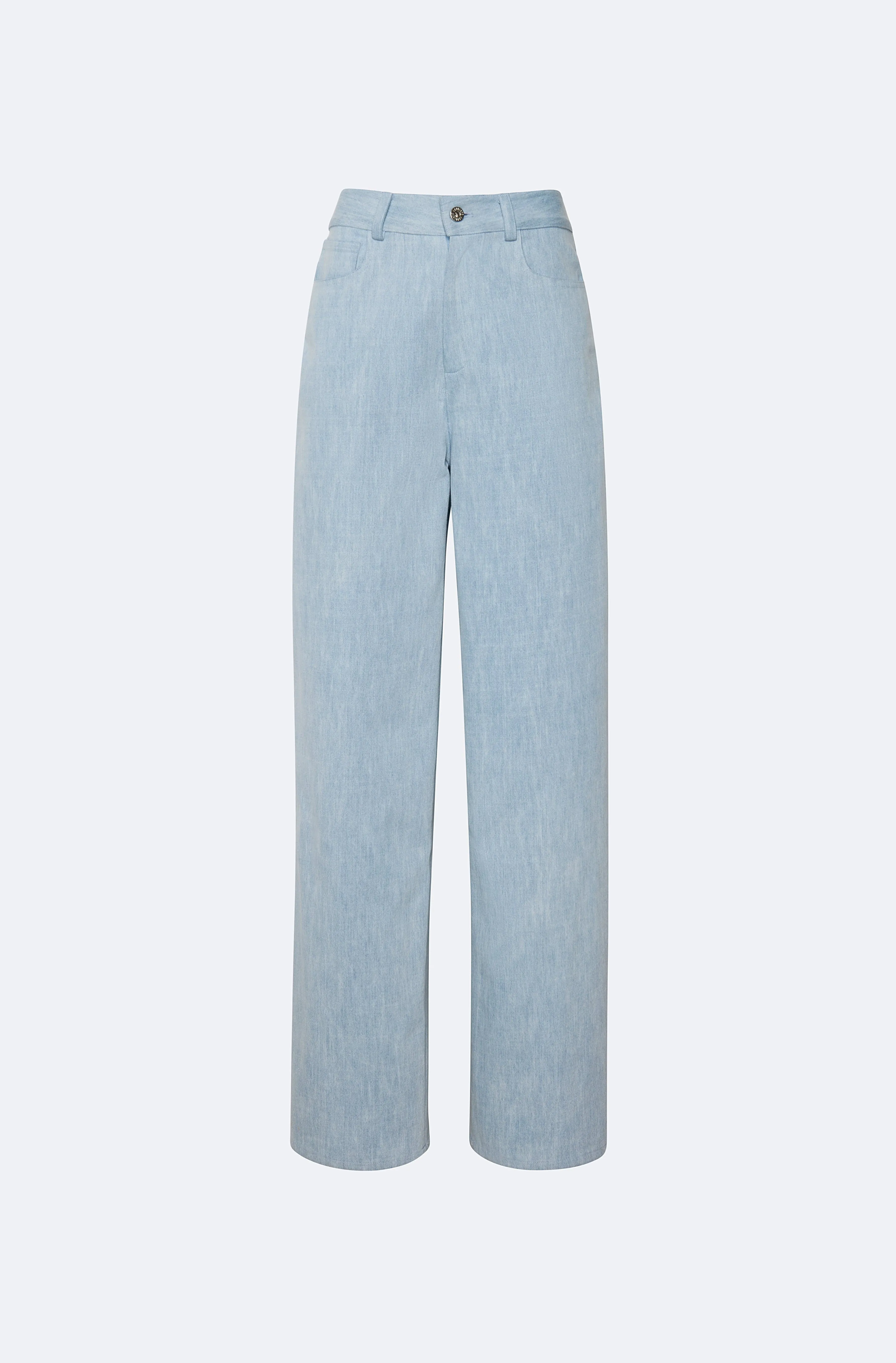 Washed Denim Straight Leg Pant