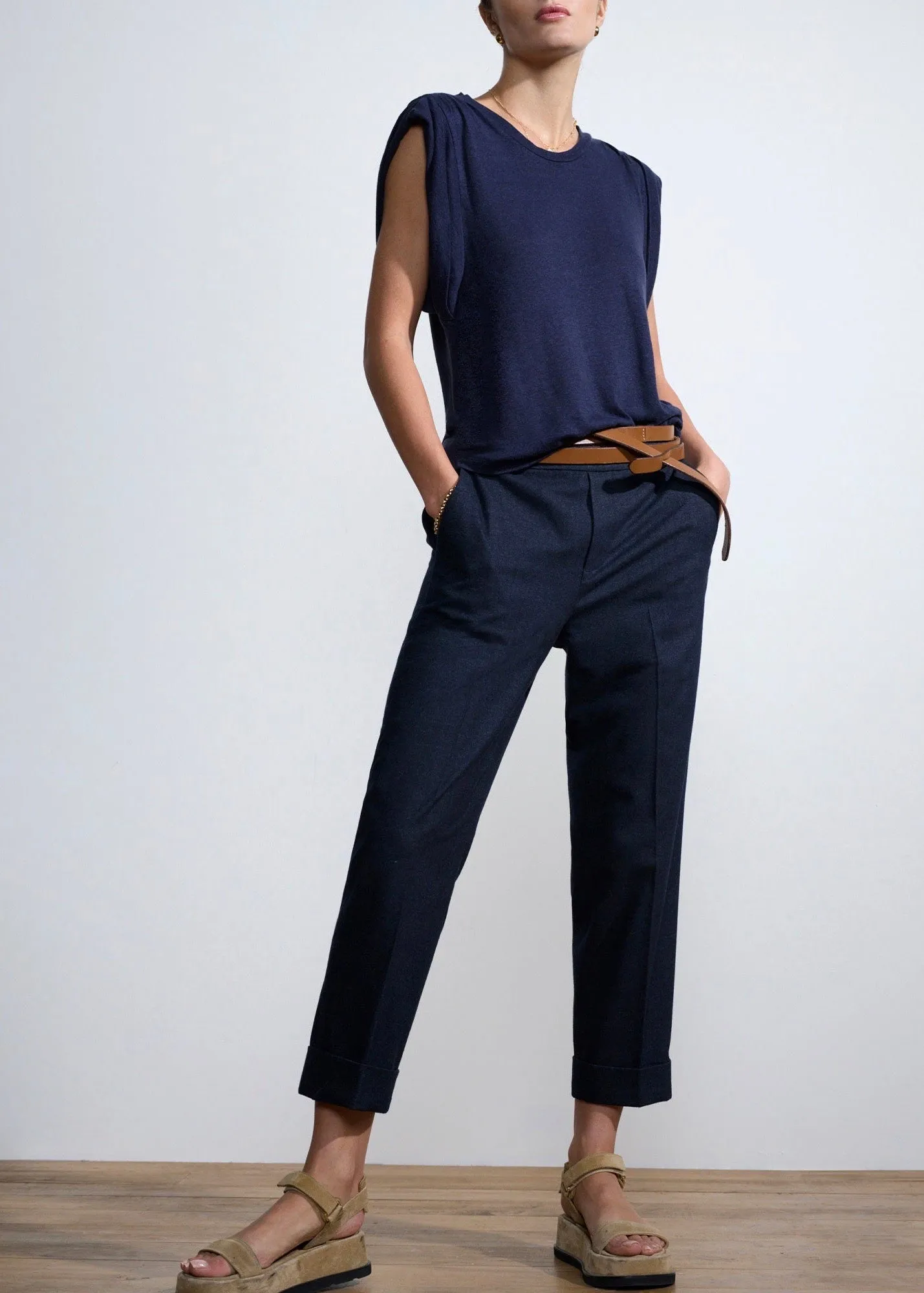Westport Brushed Pant (Navy Melange)
