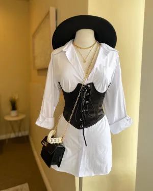 White Button Up Dress