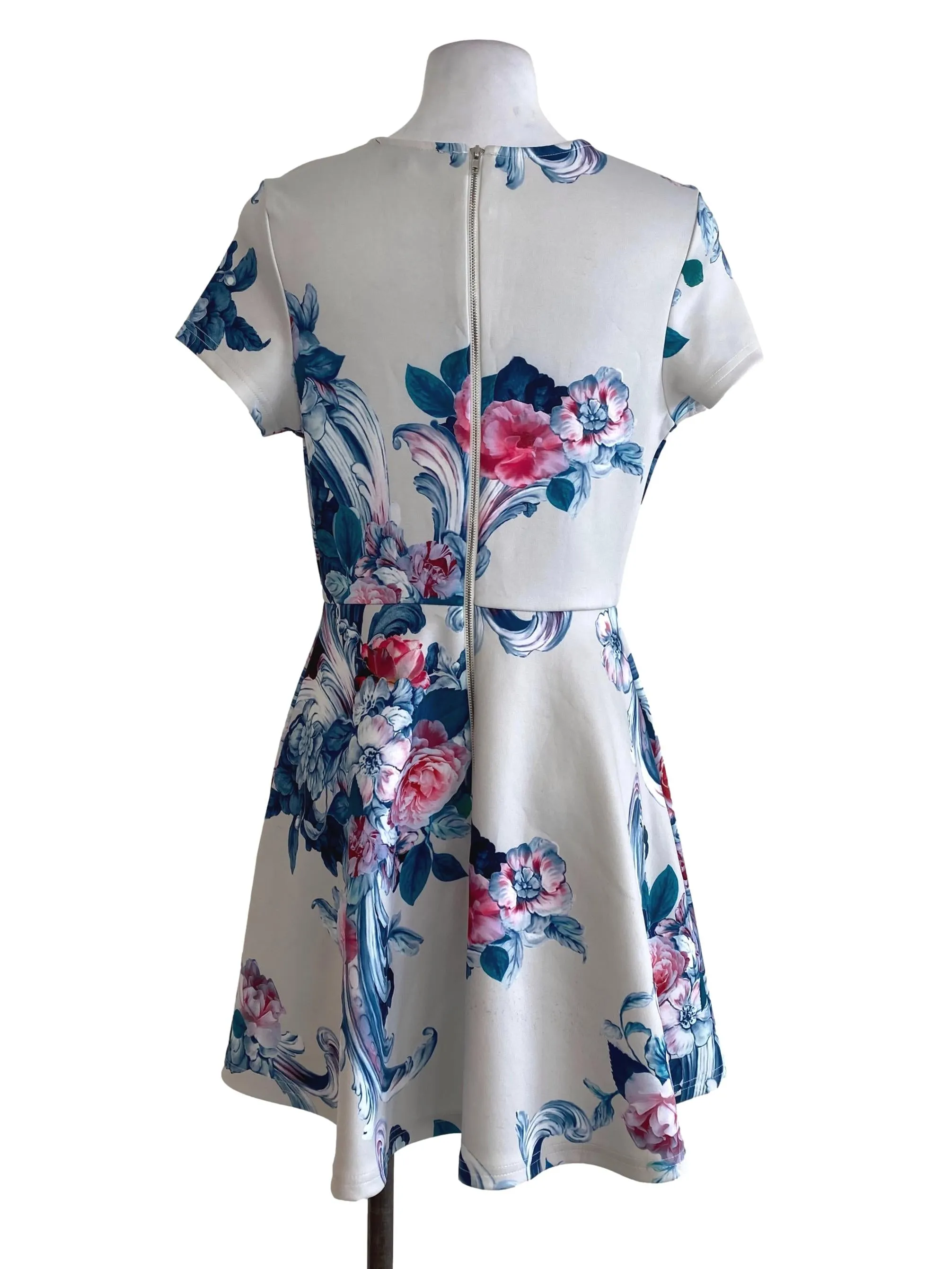White Floral A Line Dress