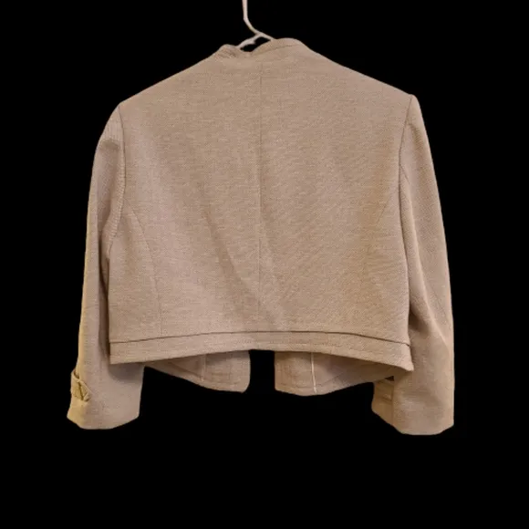 White House Black Market Open Miltary Style Tweed Short Blazer