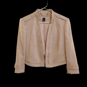 White House Black Market Open Miltary Style Tweed Short Blazer