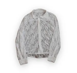 White Lace Button Up Shirt