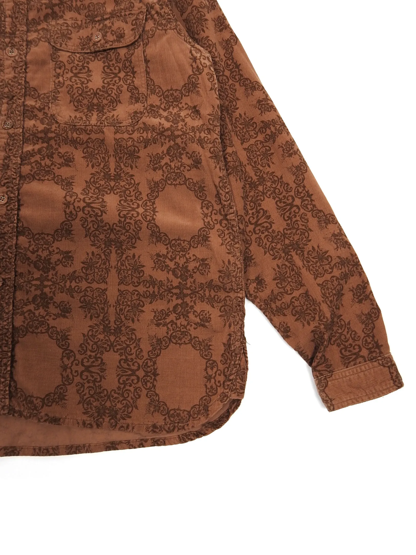 White Mountaineering AW’12 Corduroy Orange/Brown Print Shirt Size 3
