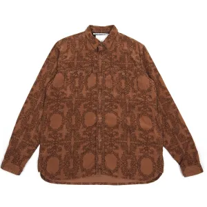 White Mountaineering AW’12 Corduroy Orange/Brown Print Shirt Size 3