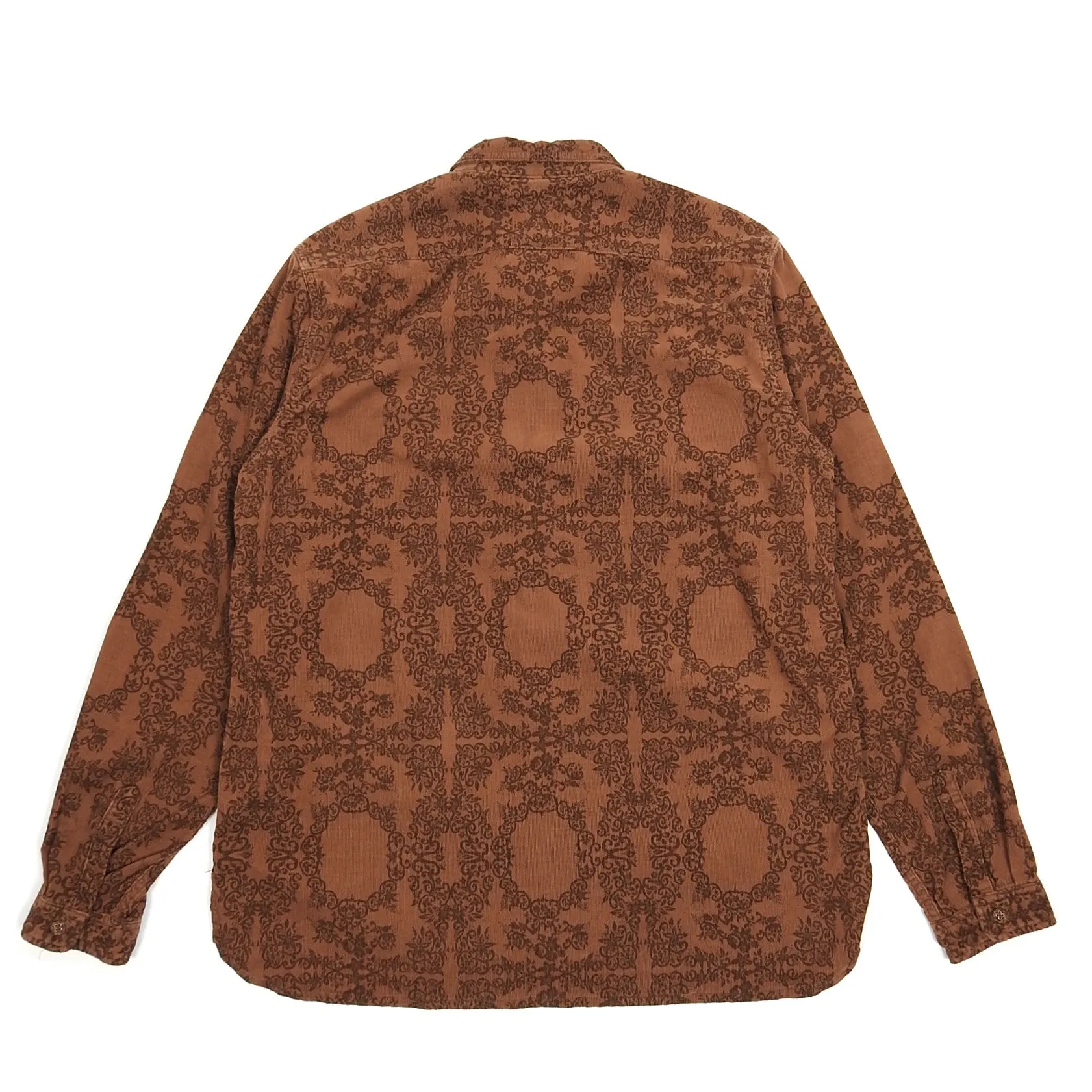 White Mountaineering AW’12 Corduroy Orange/Brown Print Shirt Size 3