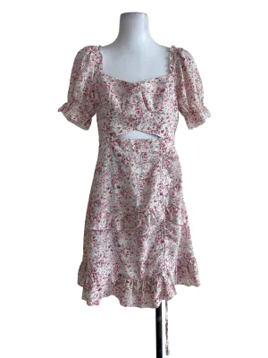 White Puffed Sleeve A-Line Dress