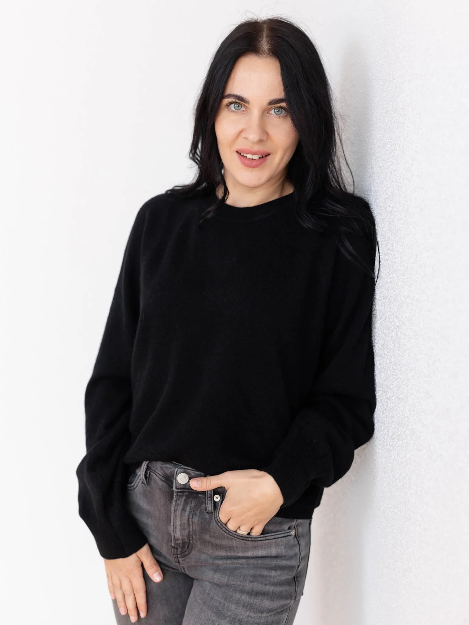 White   Warren Cashmere Sweatshirt