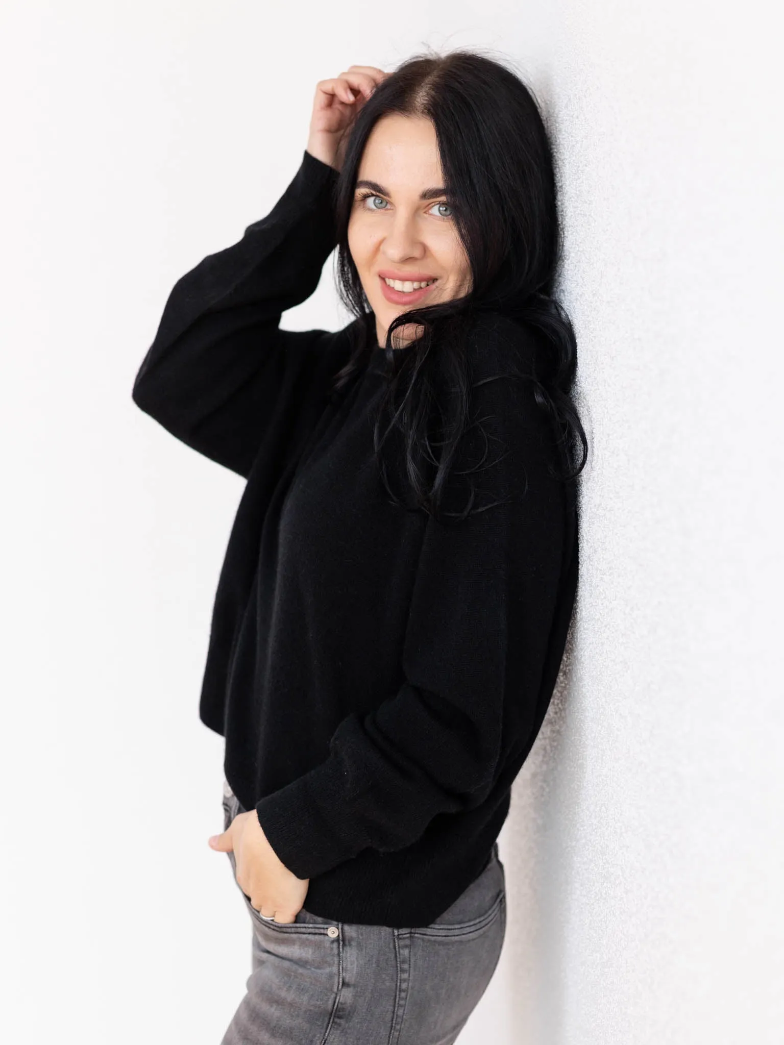 White   Warren Cashmere Sweatshirt