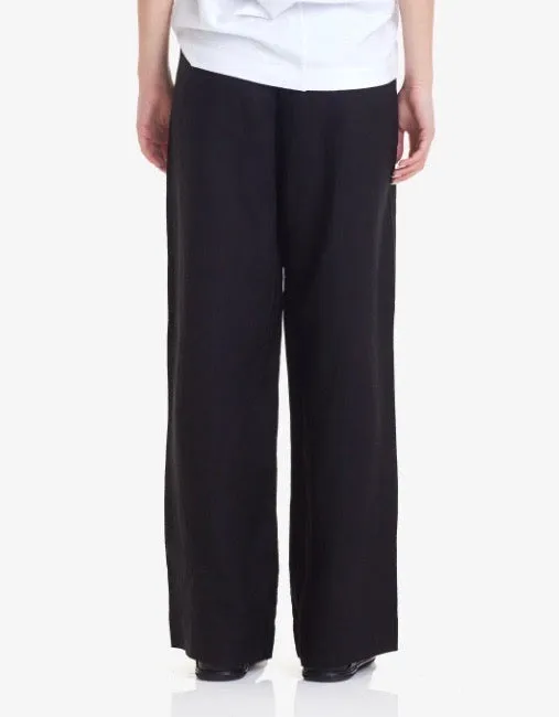 Wide Leg Linen Pant Black