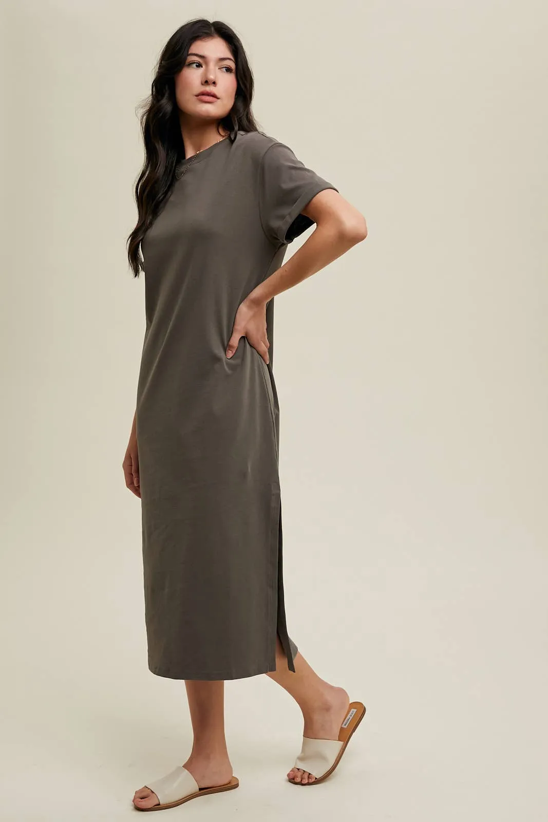 Wishlist Basic Knit Midi T-Shirt Dress