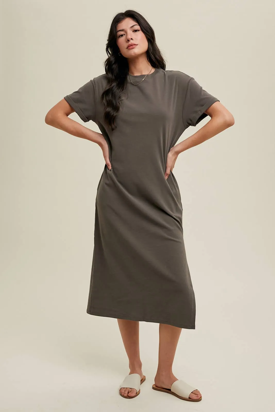 Wishlist Basic Knit Midi T-Shirt Dress