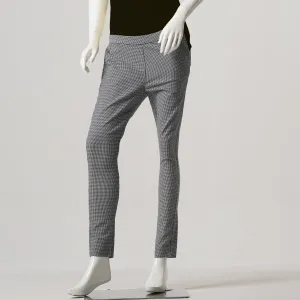 Womens Chino Pant-White / Black Check