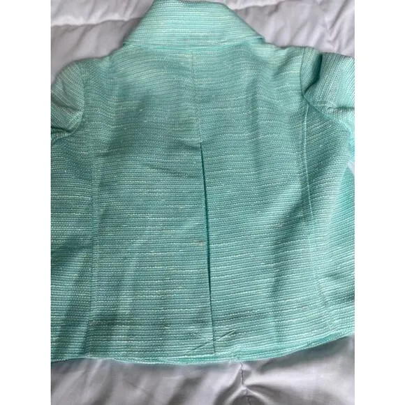 Women's Lilly Pulitzer Blue Tweed Cropped Blazer Size 2 NWT $248