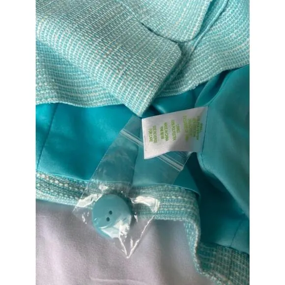 Women's Lilly Pulitzer Blue Tweed Cropped Blazer Size 2 NWT $248