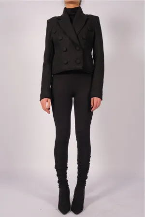 Wool Cropped Double Breasted Jacket