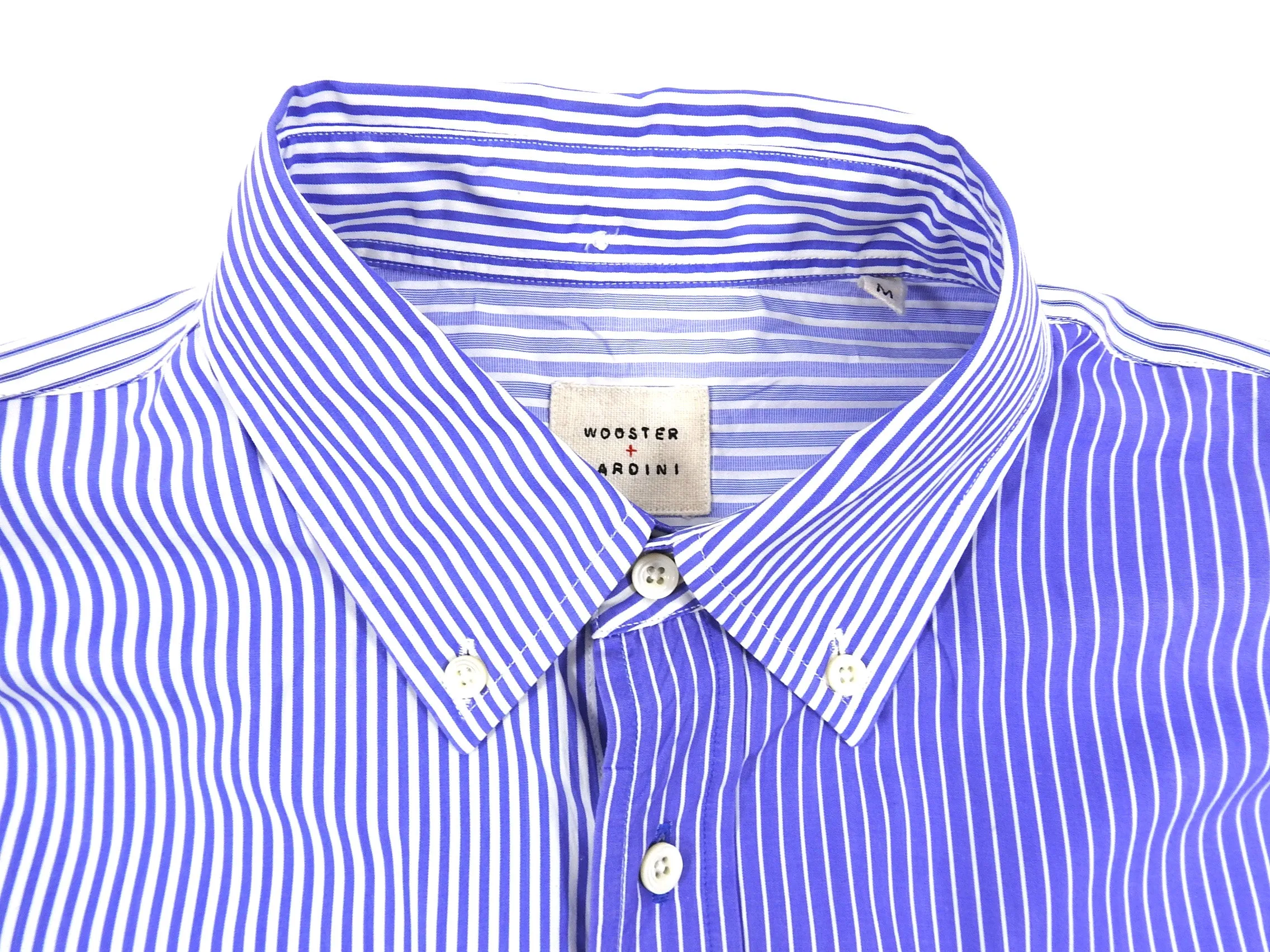 Wooster x Lardini Blue Pinstripe Panel Cotton Shirt - M