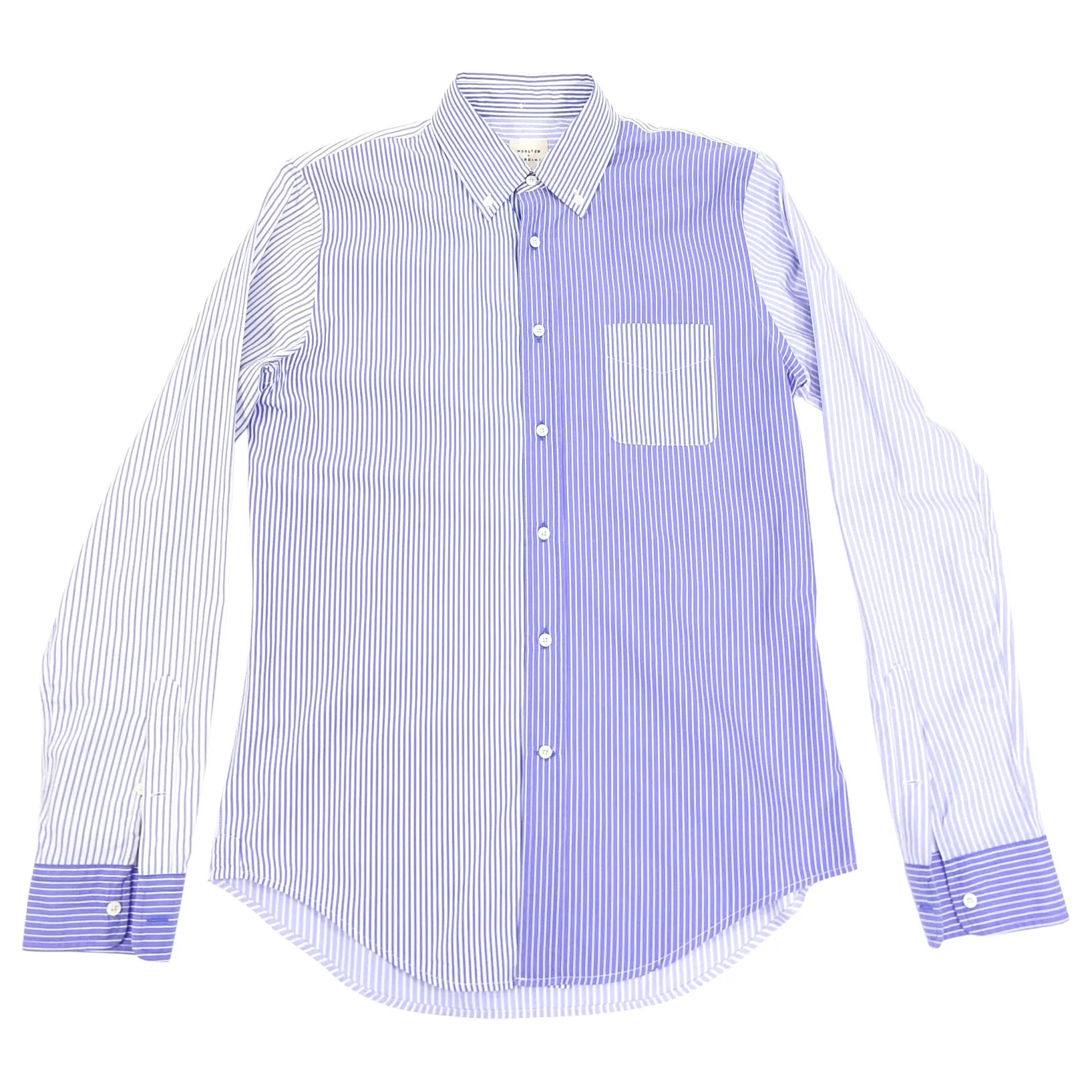 Wooster x Lardini Blue Pinstripe Panel Cotton Shirt - M