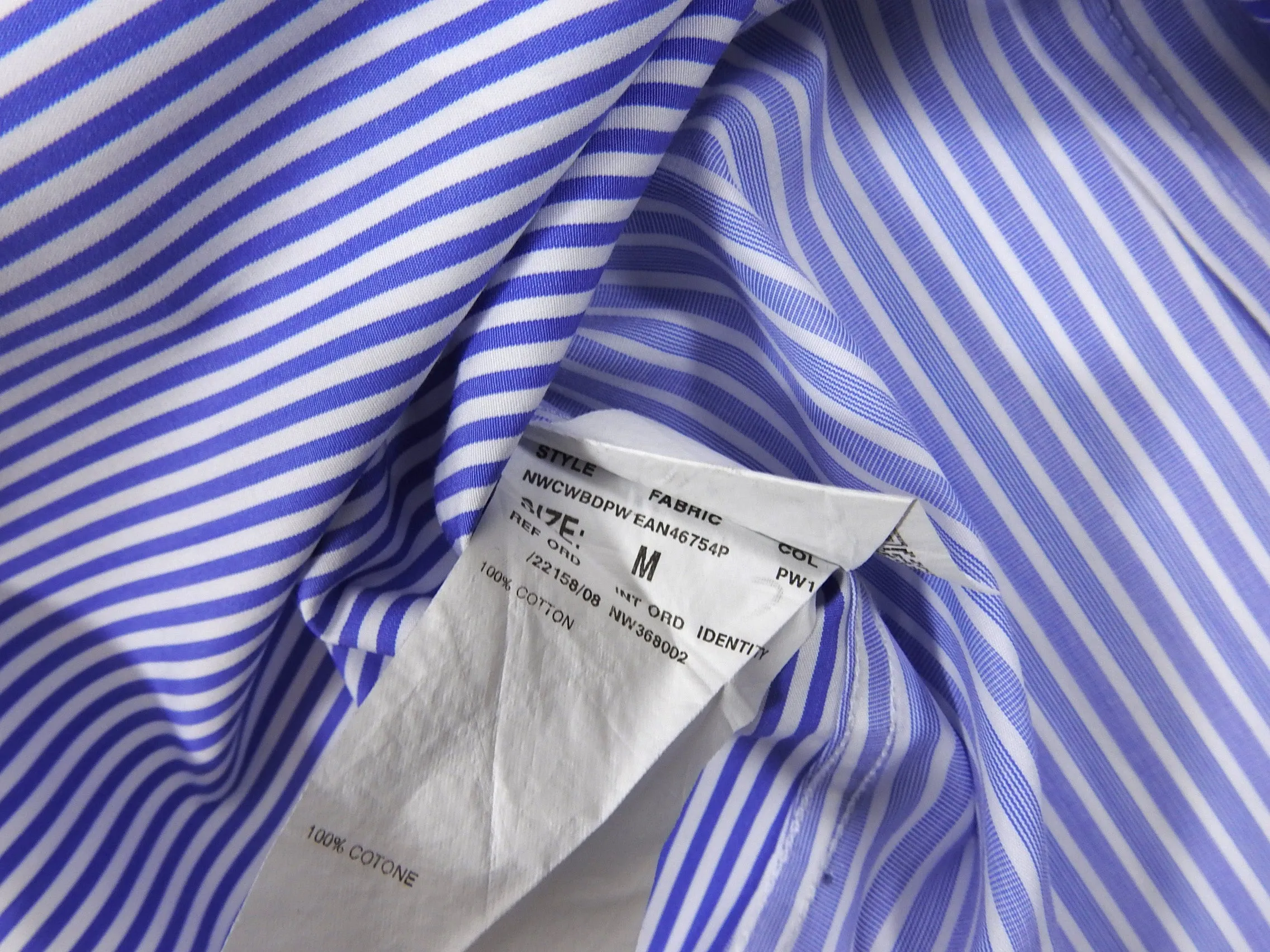 Wooster x Lardini Blue Pinstripe Panel Cotton Shirt - M