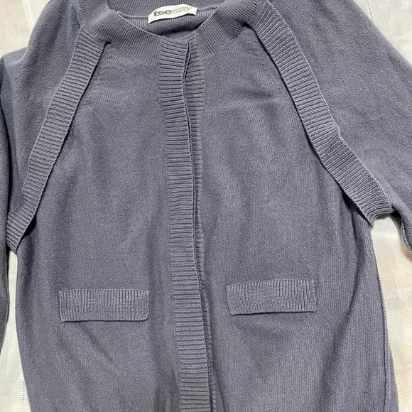 XS-Small tsesay steel blue minimalist cashmere sweater