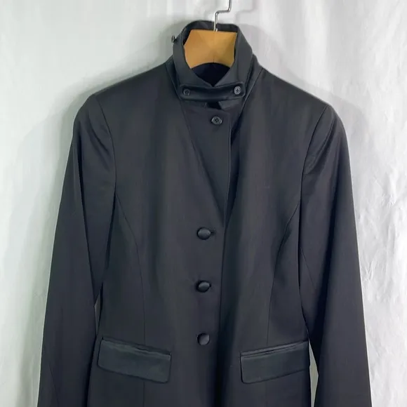 Yansi Fugel black wall blazer with satin lapel buttons and pockets