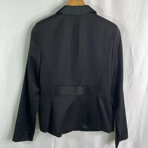 Yansi Fugel black wall blazer with satin lapel buttons and pockets