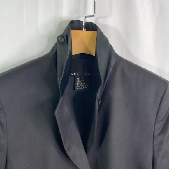 Yansi Fugel black wall blazer with satin lapel buttons and pockets