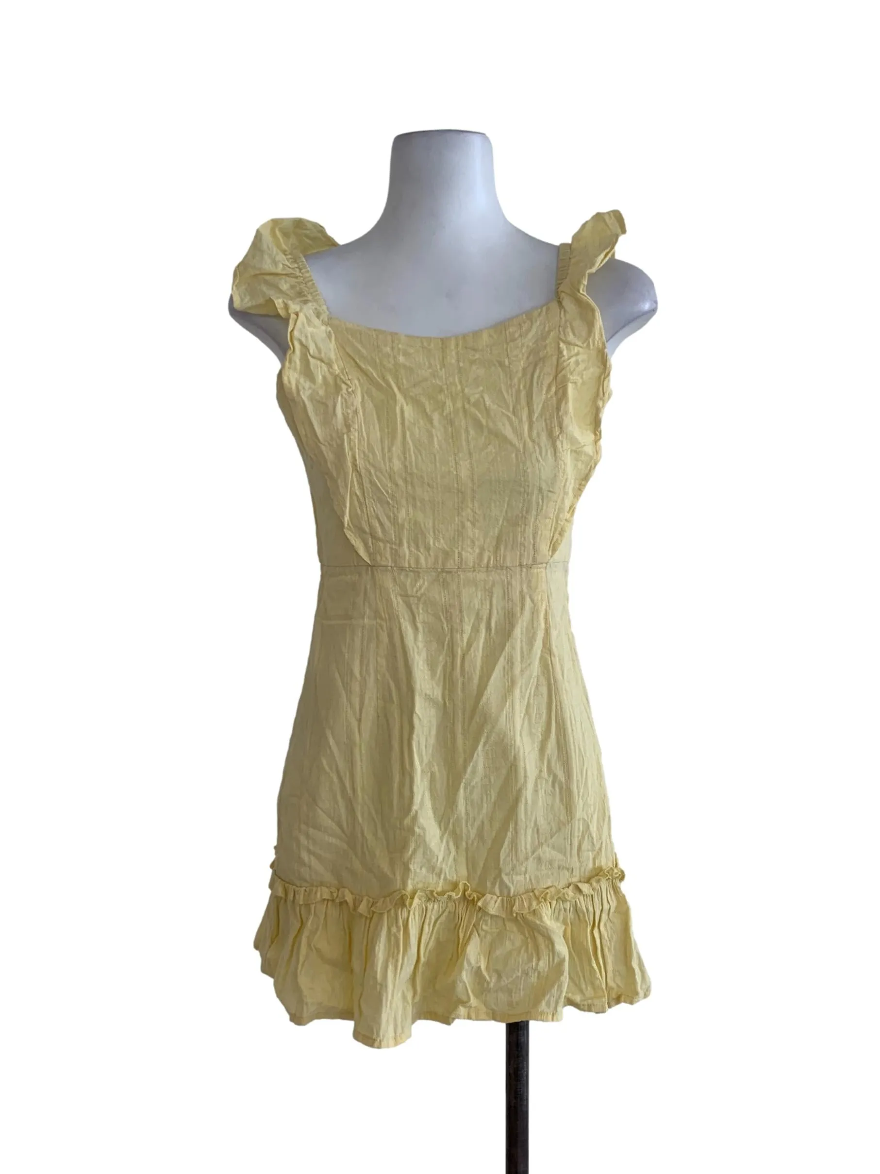 Yellow Awning Stripe A-Line Dress