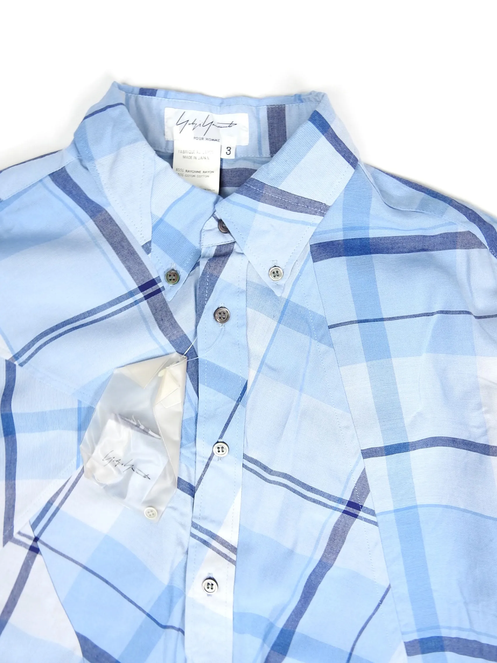 Yohji Yamamoto Pour Homme Check Shirt Size 3