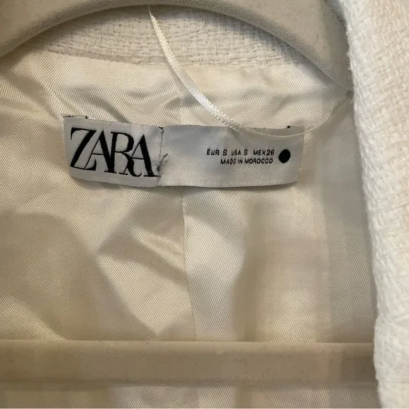 Zara Textured Cropped Blazer Jacket