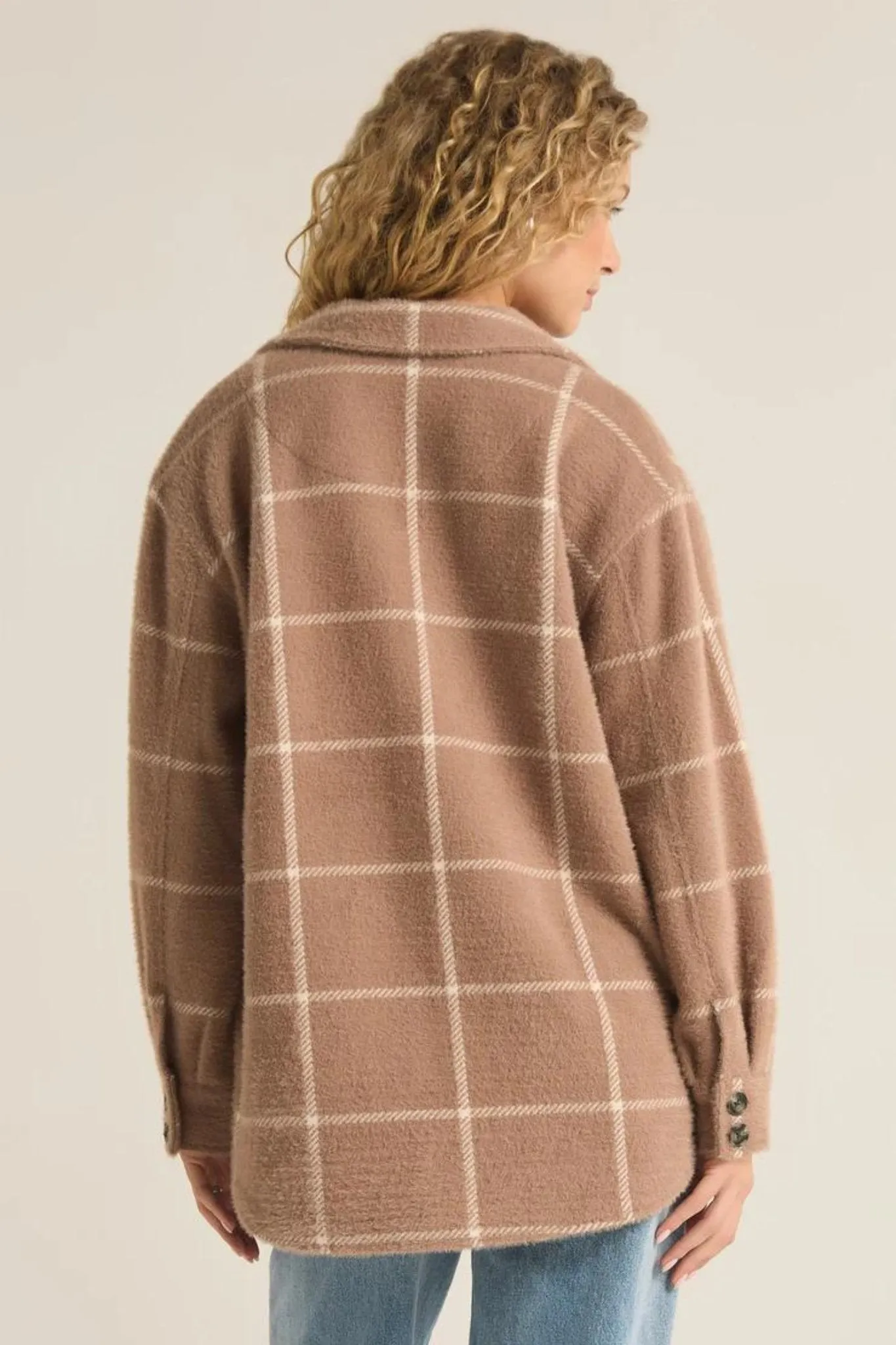 ZSUPPLY: Plaid Tucker Jacket Heather Taupe ZJ213286